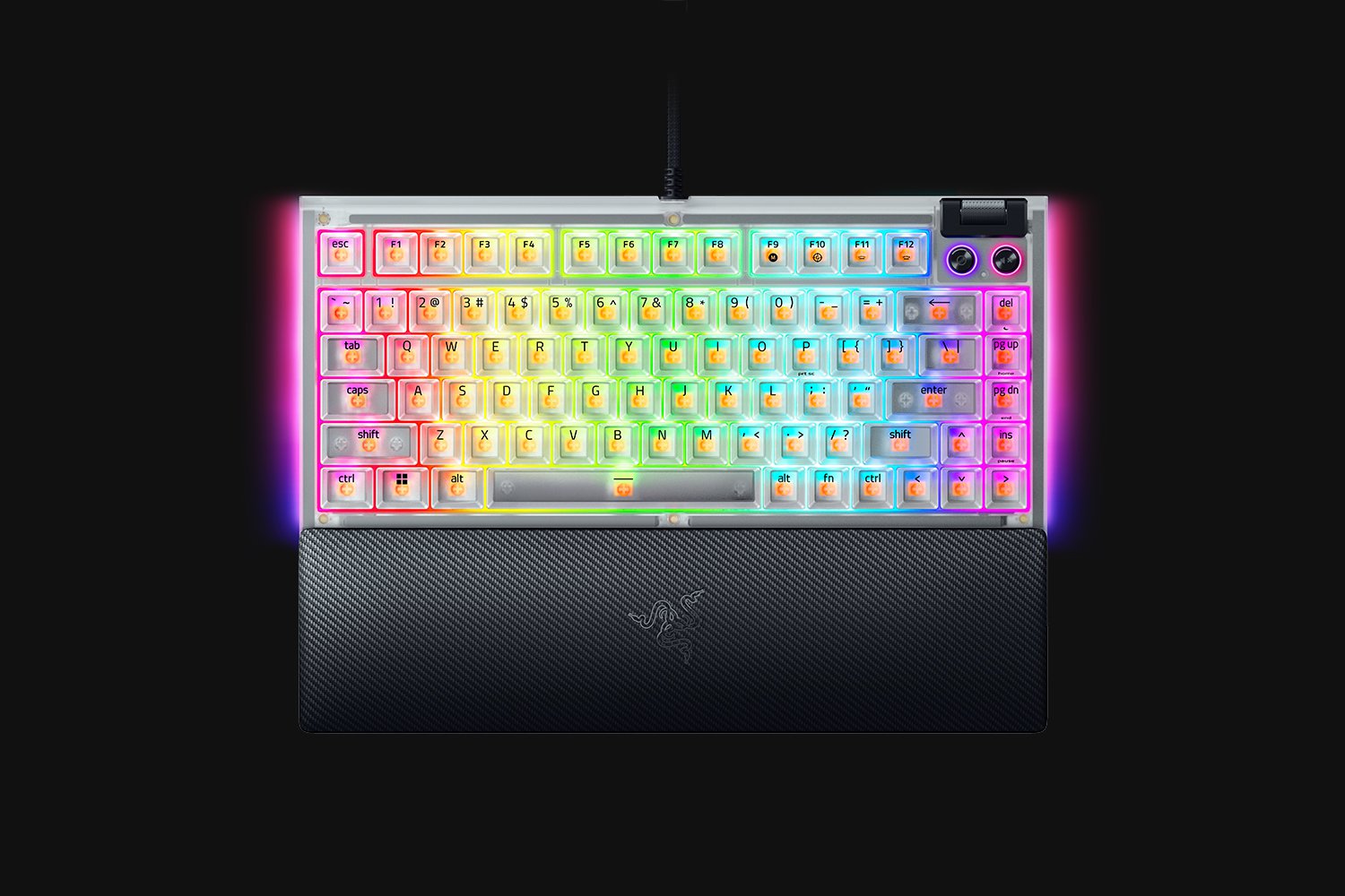 Купить Razer BlackWidow V4 75% оранжевые переключатели белый
